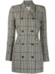 Image 1 of Marine Serre houndstooth print panelled longline blazer