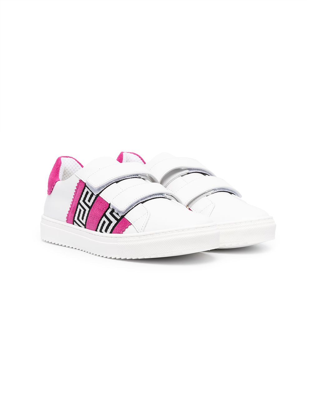 Versace Teen Logo-print Trainers In White