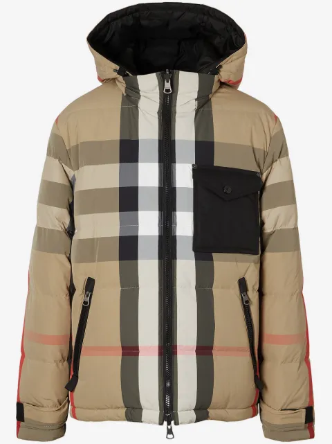Burberry check-pattern hooded jacket