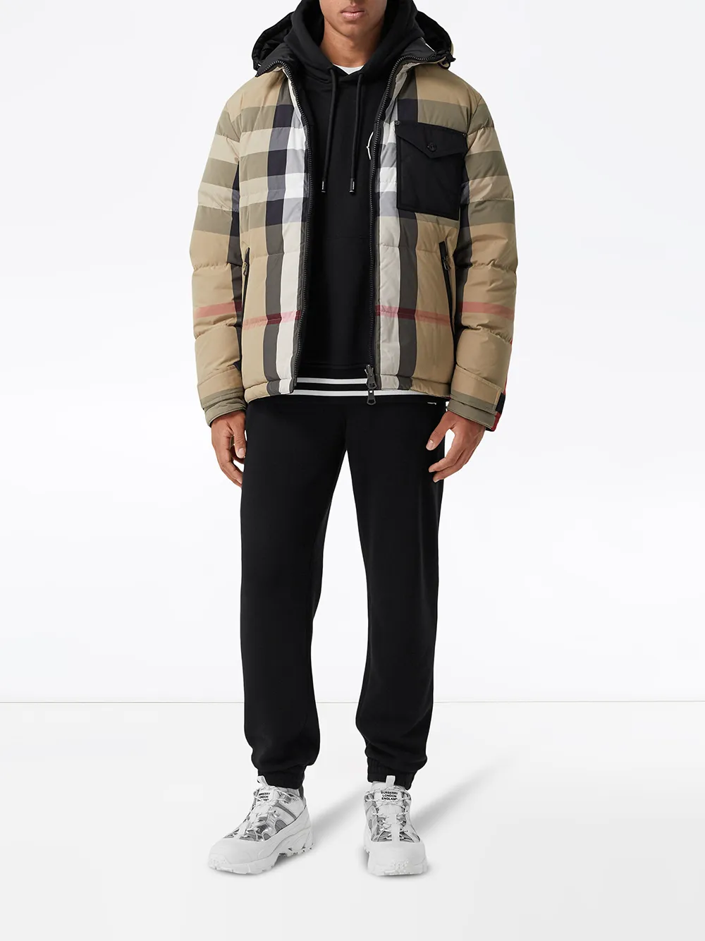 Burberry Reversible Exaggerated Check Padded Jacket worn by Dru