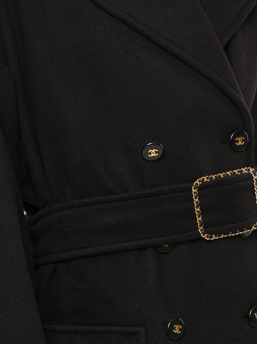 фото Chanel pre-owned длинное двубортное пальто 1995-го года с поясом