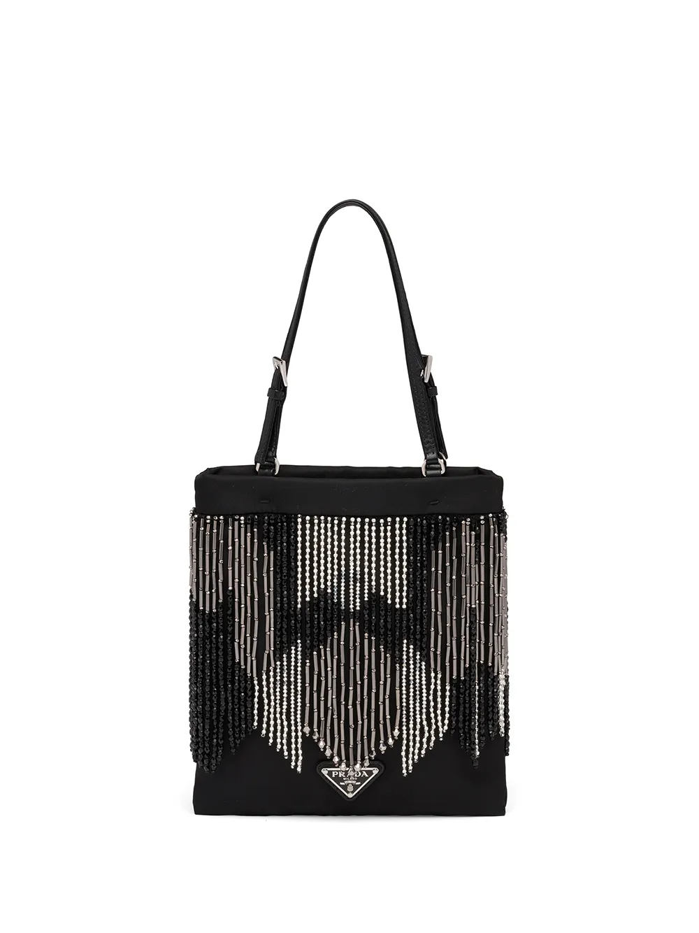 

Prada fringed beaded tote bag - Black