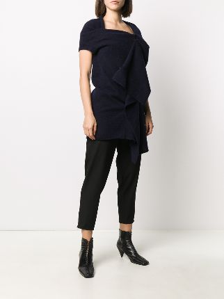 asymmetric short-sleeve knit jumper展示图