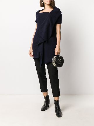 asymmetric short-sleeve knit jumper展示图