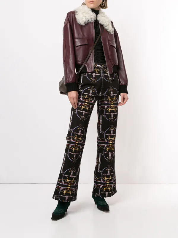 Shop KHAITE Gabbie Heritage-print flared jeans with Express Delivery -  FARFETCH