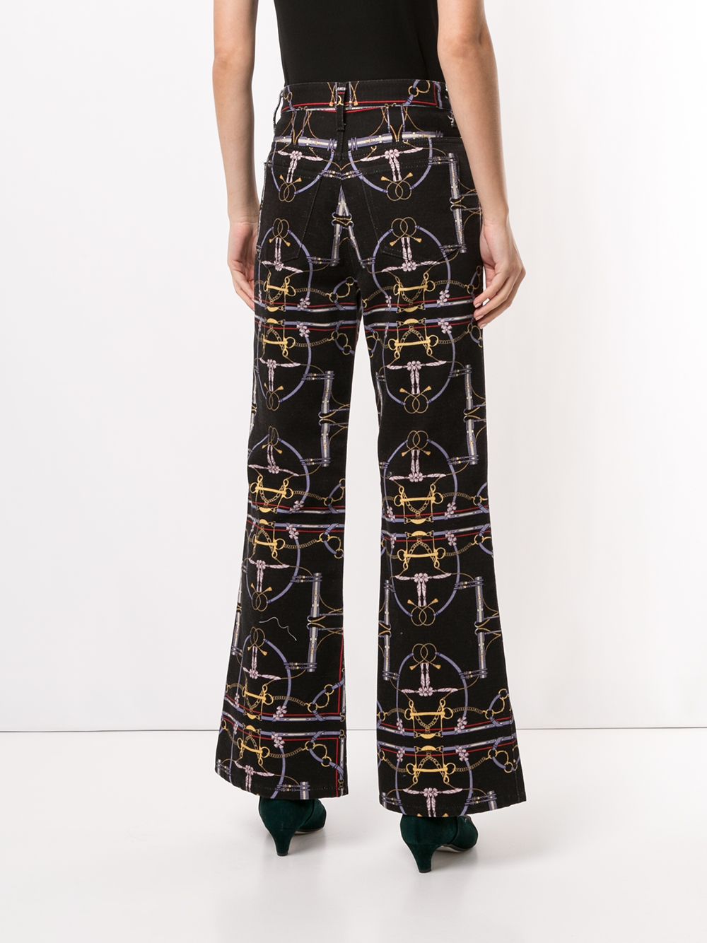 KHAITE Gabbie Heritage-print Flared Jeans - Farfetch