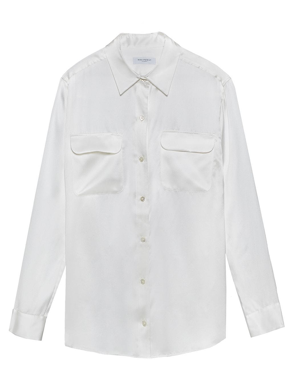 Equipment Signature Silk Satin Shirt In White