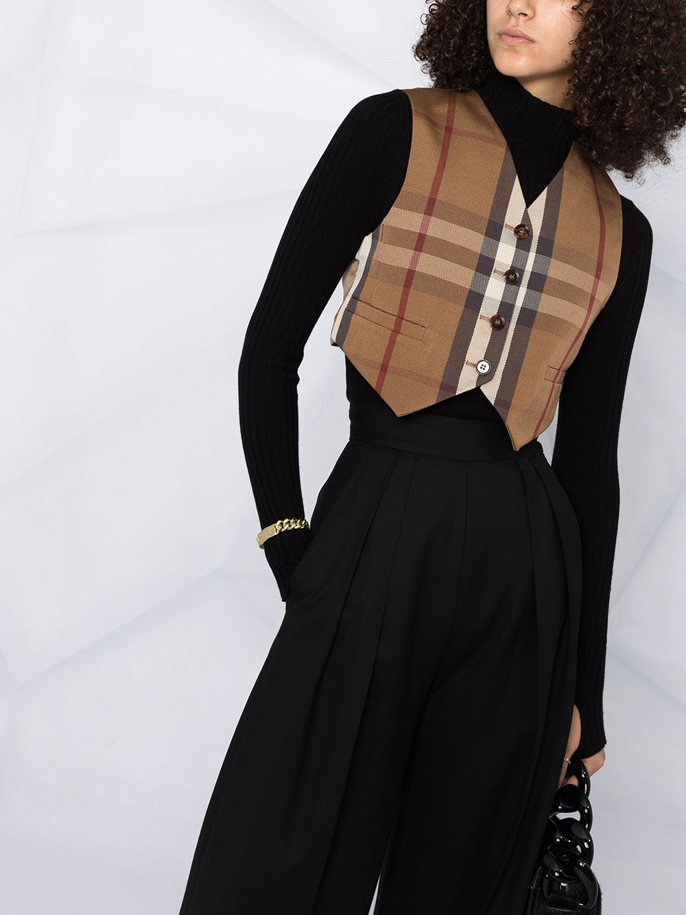 фото Burberry укороченный жилет в клетку vintage check