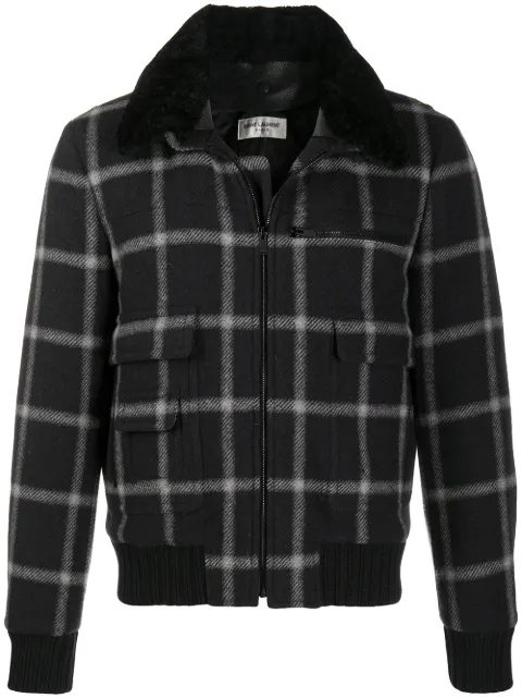 Saint Laurent checked bomber jacket