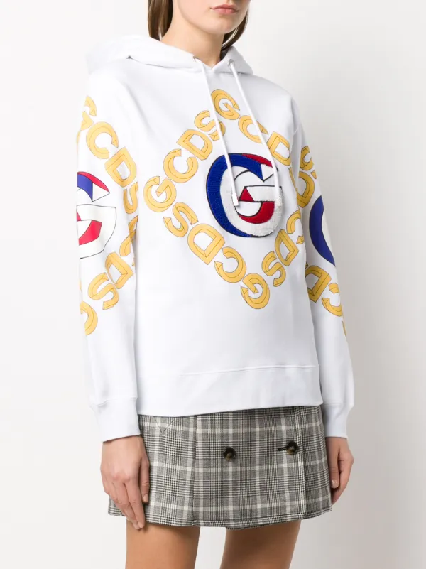 GCDS 'College’ hoodie White GCDS College Logo Print Hoodie | White | FARFETCH KW