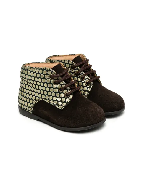 Pèpè metallic print lace-up boots