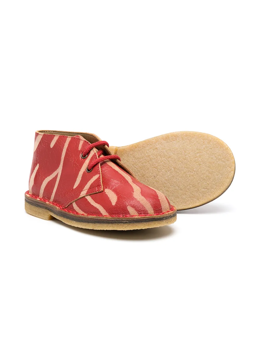 Pèpè Enkellaarzen met tijgerprint - Rood
