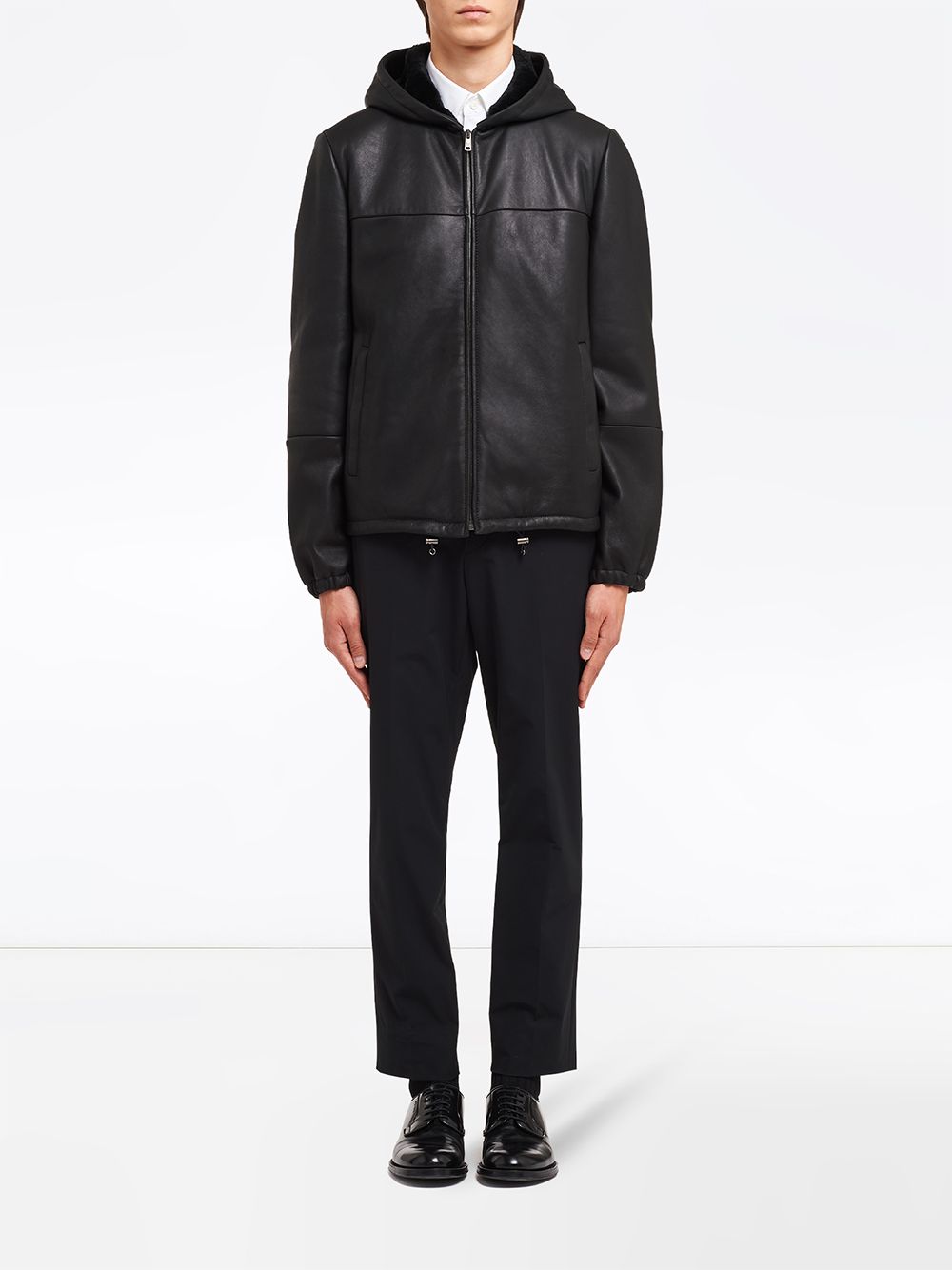 Image 2 of Prada hooded leather jacket