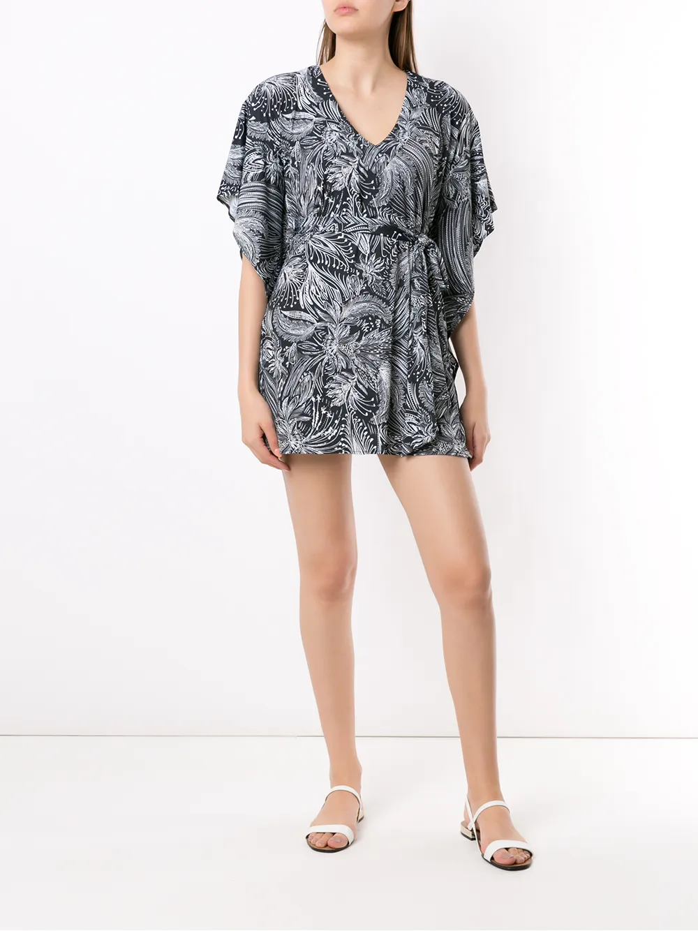 Shop Lygia & Nanny Freya Jersey Printed Tunic In Black