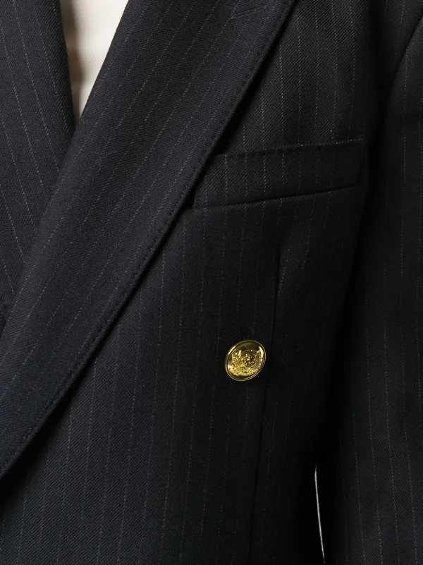 pinstripe double breasted blazer