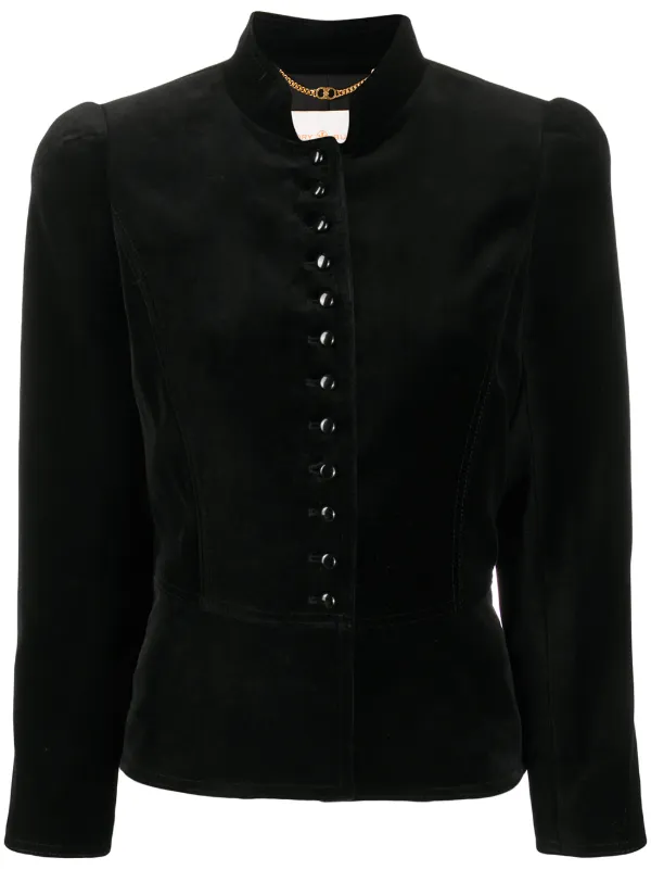 velvet fitted jacket