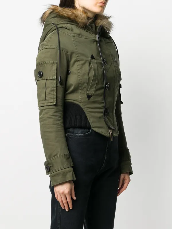 cropped parka coat