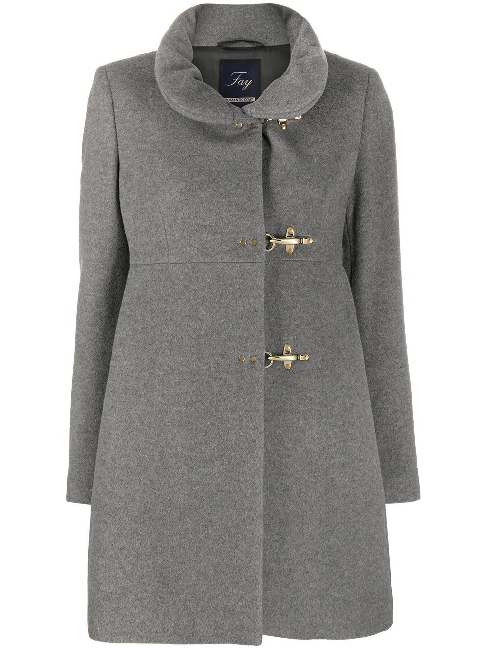 

Fay high neck duffle coat - Grey