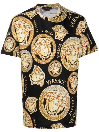 medusa amplified print silk shirt