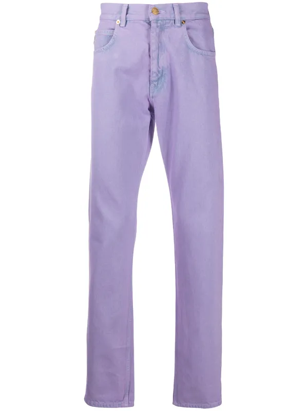 purple straight leg jeans
