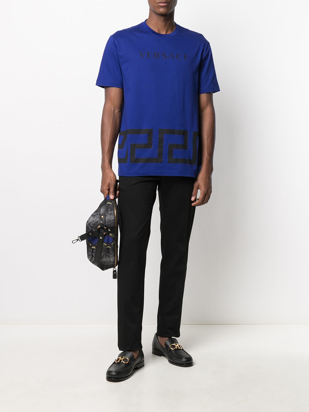 фото Versace брюки строгого кроя с вышитым логотипом