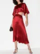 Image 2 of Reformation high-shine cut-out silk dress