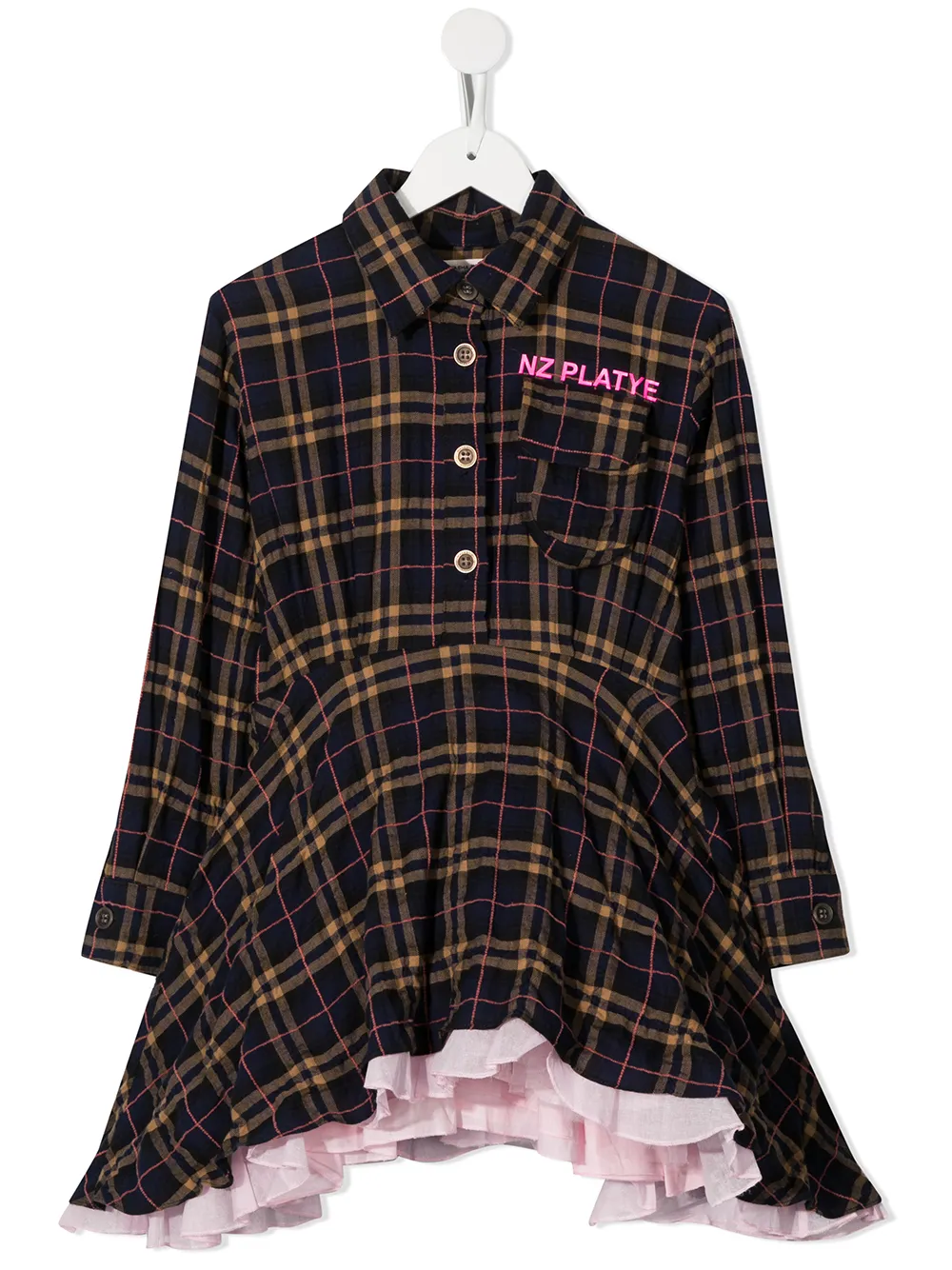 Natasha Zinko Kids клетчатое платье с оборками
