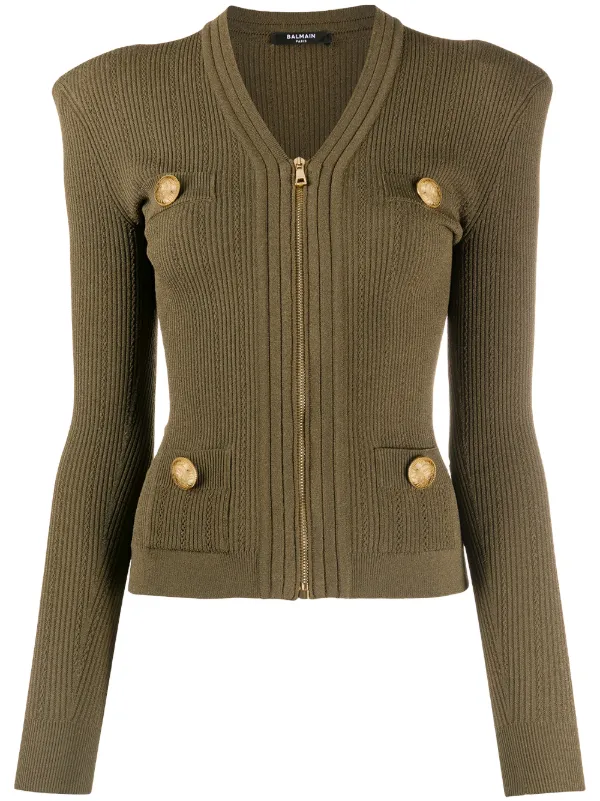 green button up cardigan