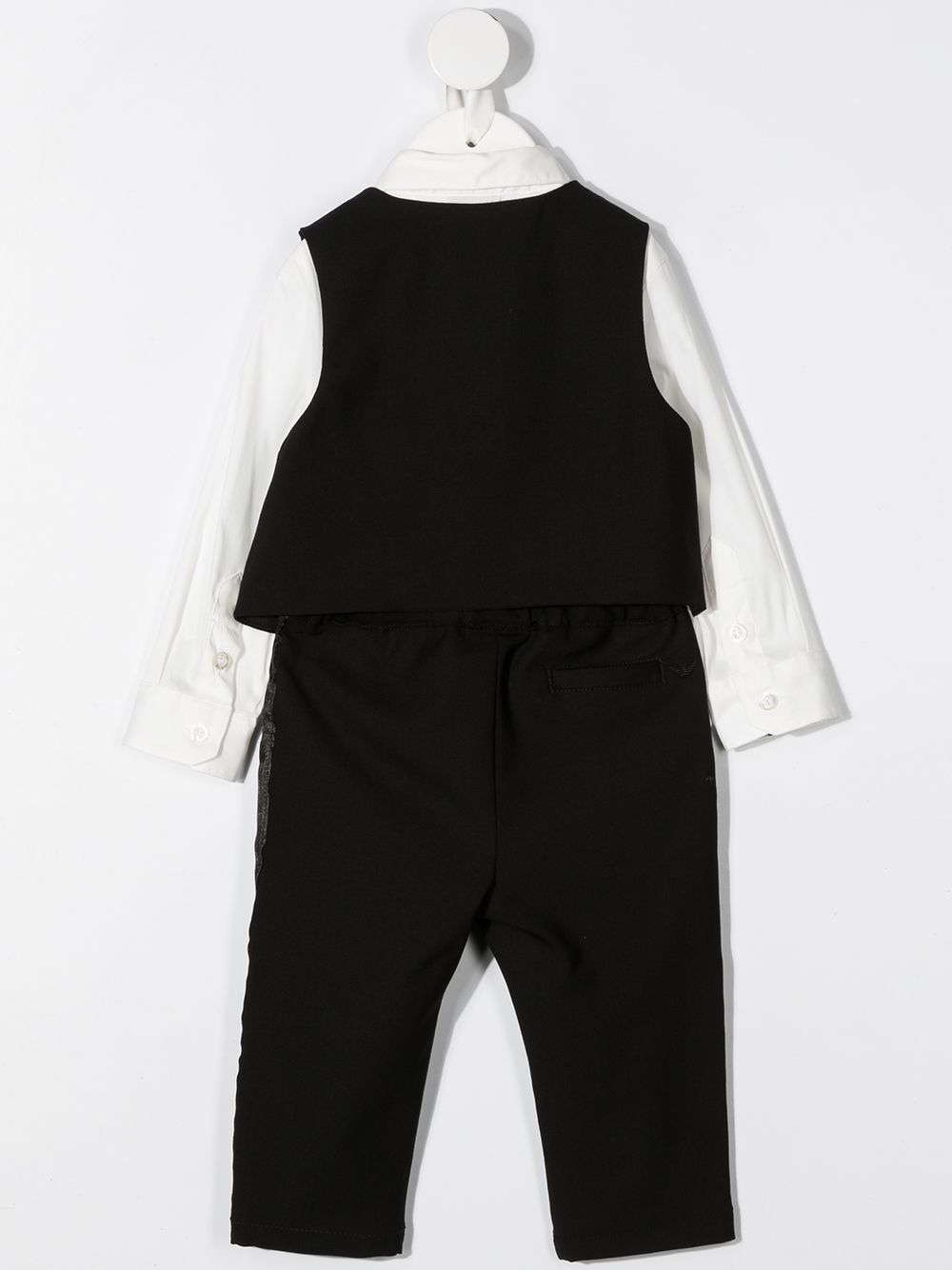 Shop Emporio Armani Three-piece Suiting Set In Black