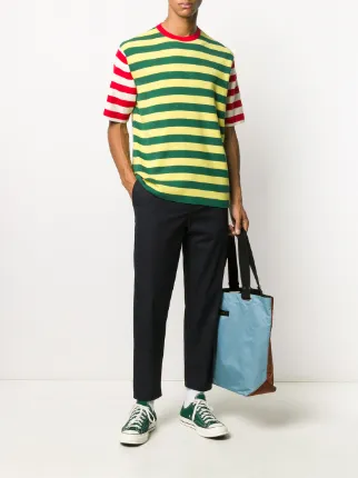 colour-block stripe T-shirt展示图