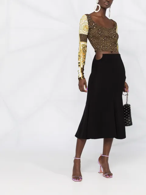 versace two piece skirt set