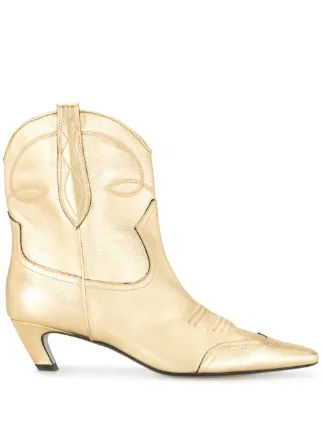Khaite gold Dallas 50mm ankle boots for 