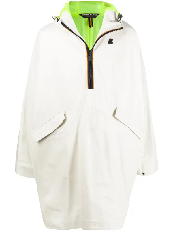 white pullover rain jacket