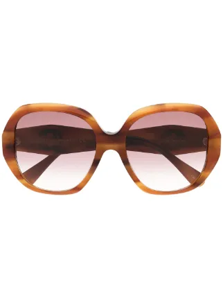 gucci tortoiseshell oversized sunglasses