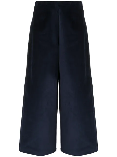 Folk wide-leg velvet trousers