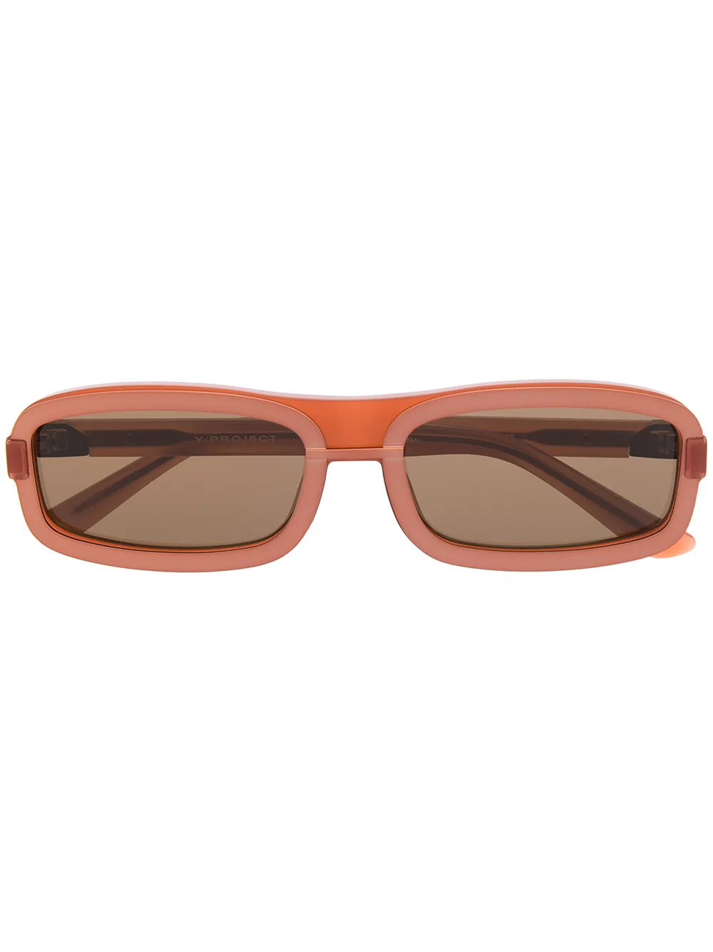 

Linda Farrow slim rectangular frame sunglasses - Brown