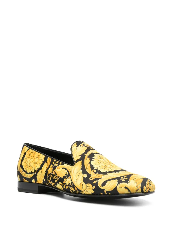 versace barocco print slippers