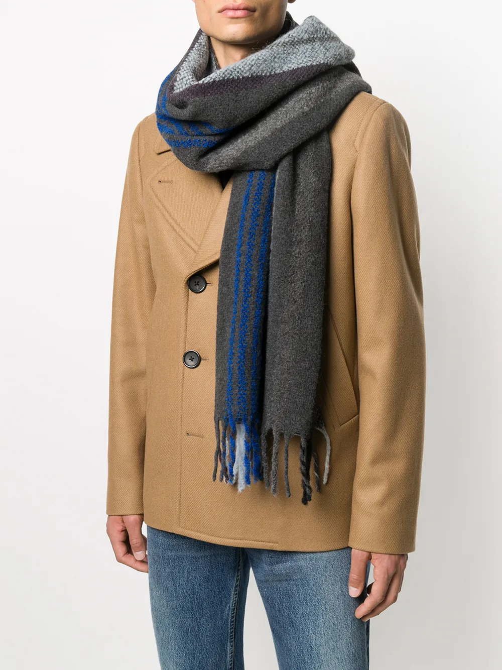 Image 2 of PAUL SMITH stripe fringe scarf
