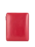 Comme Des Garçons Wallet zip-up leather iPad case - Red