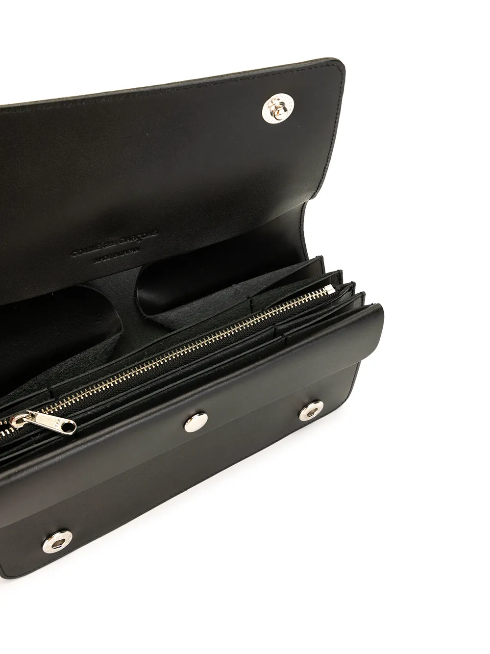 Comme Des Garçons Wallet Portemonnee met tekst Zwart