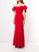 Badgley Mischka off-shoulder ruffled maxi dress