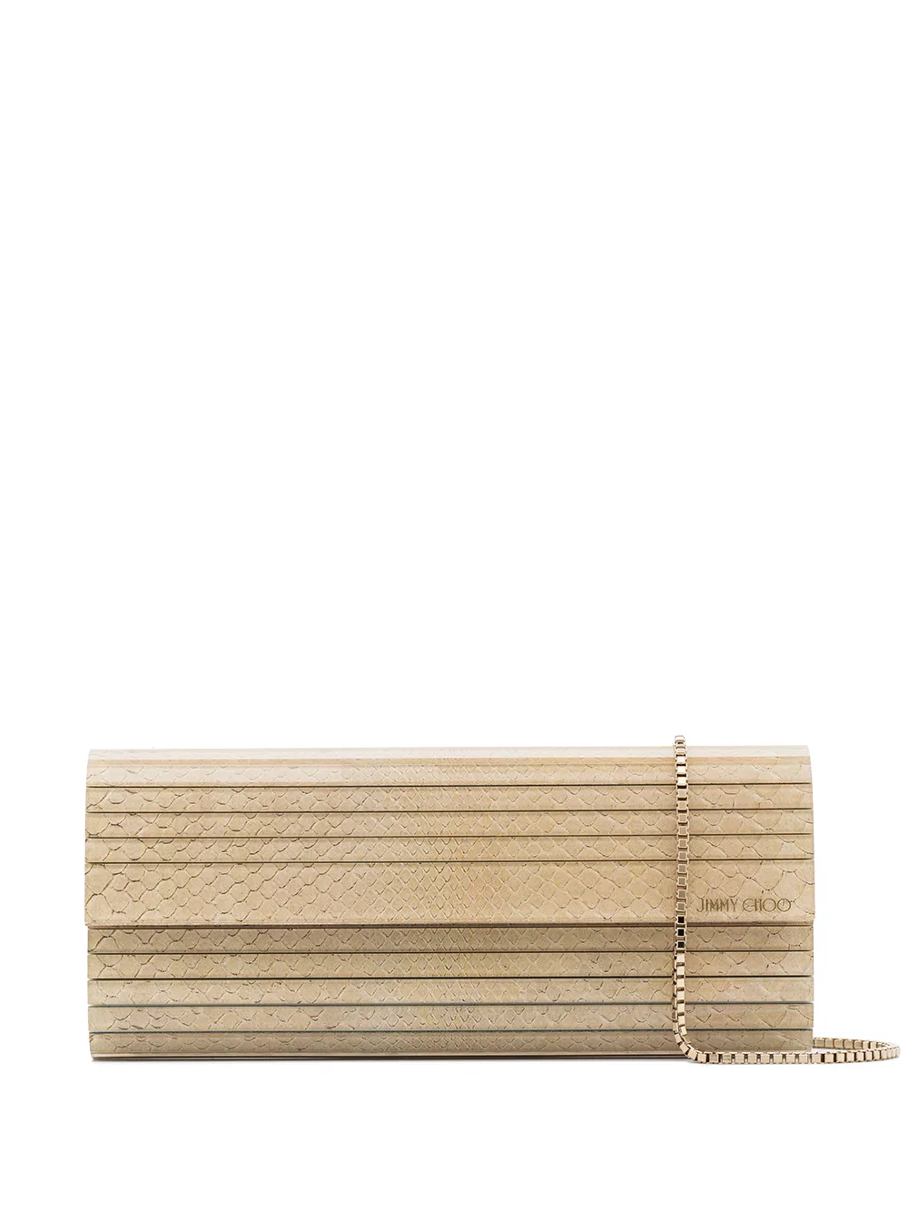 Jimmy Choo Sweetie clutch met hagedissenhuid-effect Beige