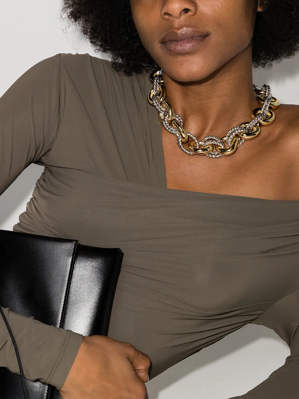 Image 2 of Kenneth Jay Lane two-tone rope-link necklace