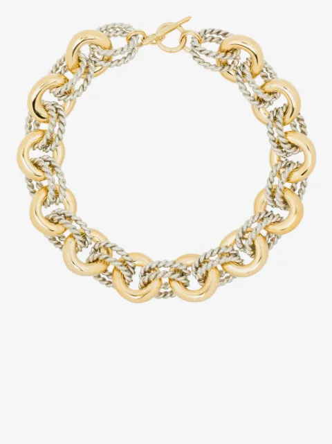 Kenneth Jay Lane two-tone rope-link necklace