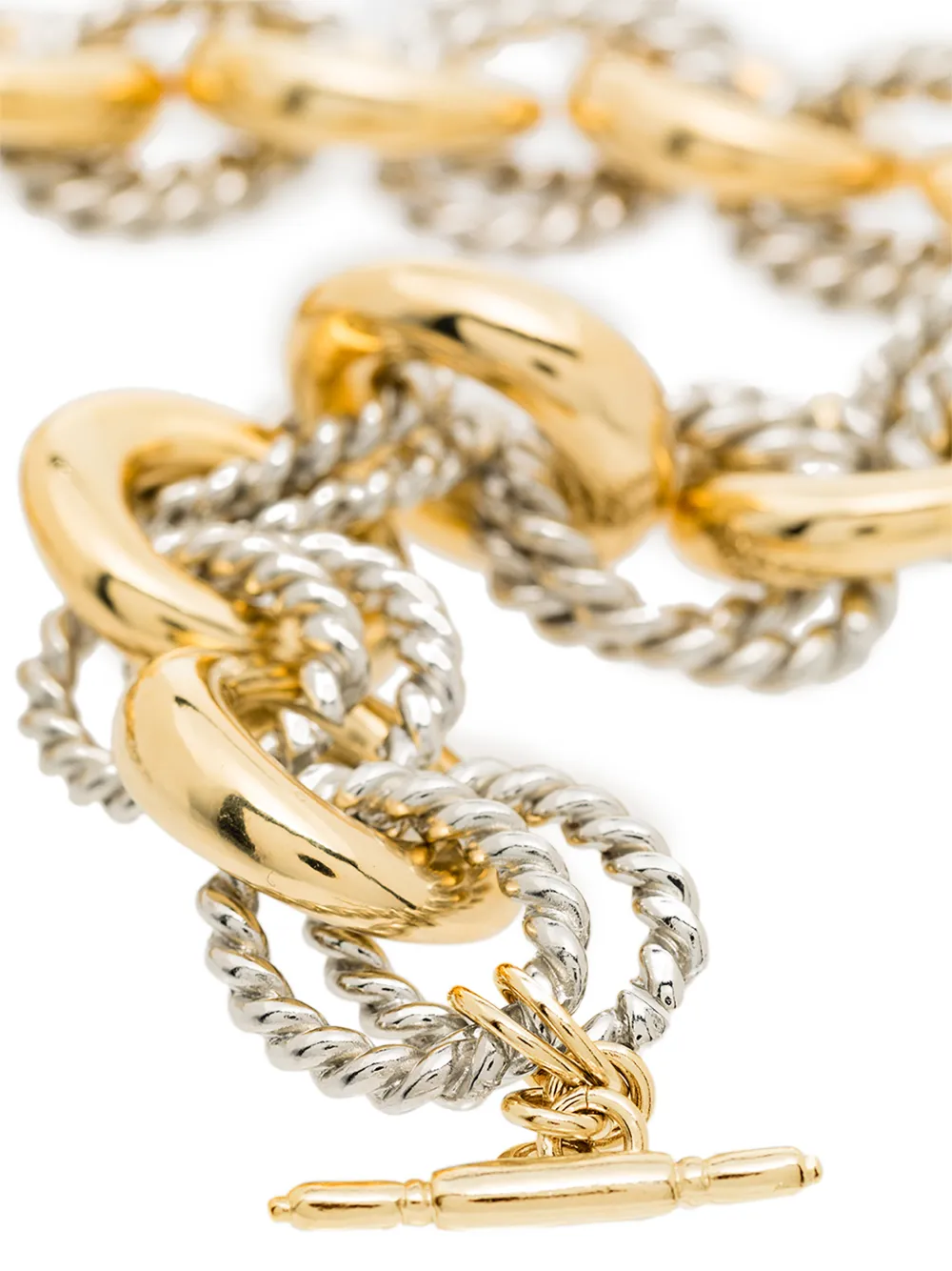  Kenneth Jay Lane Two-tone Rope-link Necklace - Gold 