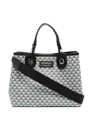 Tote bag with logo charm | EMPORIO ARMANI Woman