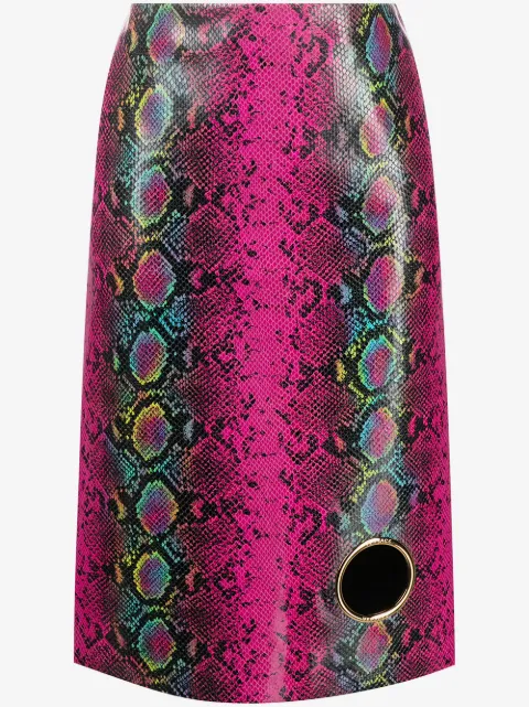 Versace falda con estampado de piel de pitón