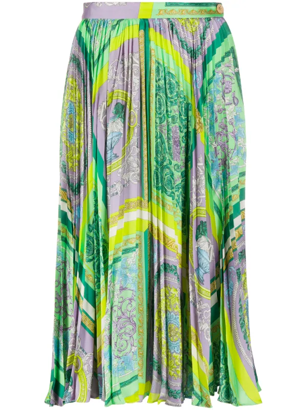 yellow green midi skirt