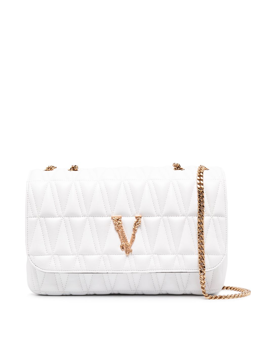 

Versace quilted-effect logo shoulder bag - White