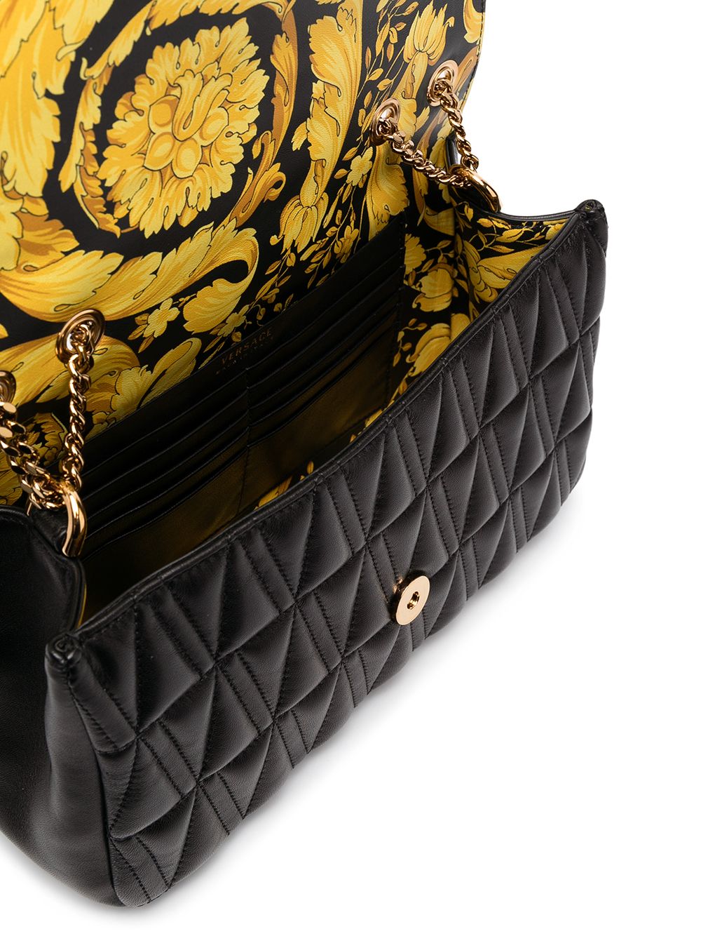 Versace Women's Virtus Quilted Leather Shoulder Bag